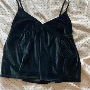 Black velvet babydoll style tank